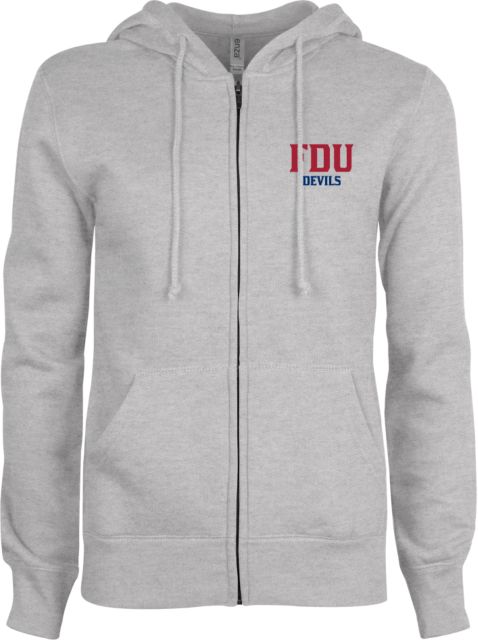 FDU Devils ENZA Ladies Fleece Full Zip Hoodie FDU Devils Stacked - ONLINE ONLY
