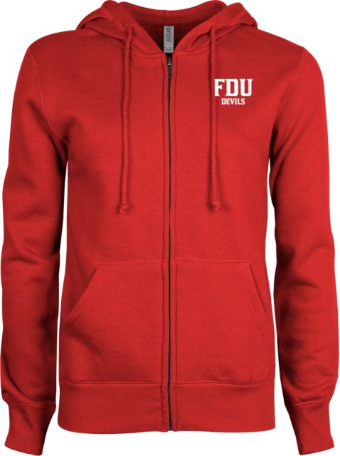 FDU Devils ENZA Ladies Fleece Full Zip Hoodie FDU Devils Stacked - ONLINE ONLY