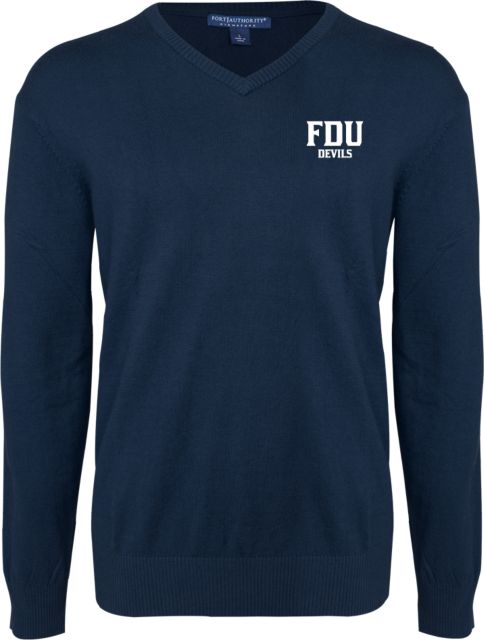 FDU Devils Classic Mens V Neck Sweater FDU Devils Stacked - ONLINE ONLY