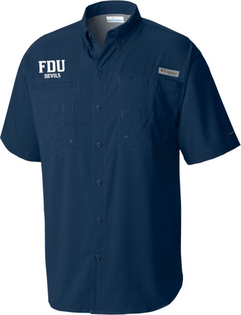 FDU Devils Columbia Tamiami Performance Short Sleeve Shirt FDU Devils Stacked - ONLINE ONLY