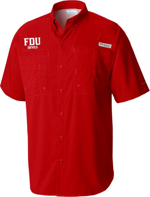 FDU Devils Columbia Tamiami Performance Short Sleeve Shirt FDU Devils Stacked - ONLINE ONLY